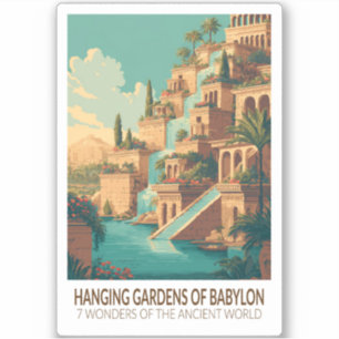 Hangende tuinen van Babylon 7 Wereldwonderen Sticker