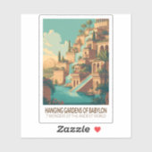 Hangende tuinen van Babylon 7 Wereldwonderen Sticker (Vel)