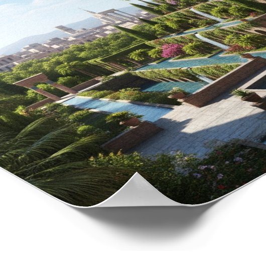 Hangende tuinen van Babylon Poster (Hoek)