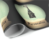 Hangende vleermuis wereldbol zwart  gotische herfs cadeaupapier (Rol Hoek)