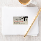 Hangende vleermuizen blote takken verval Halloween Etiket (Insitu)