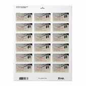 Hangende vleermuizen blote takken verval Halloween Etiket (Full Sheet)