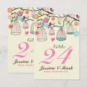 Hangende Vogelkooien & Retro Bloemen Tafelnummer (Voorkant / Achterkant)