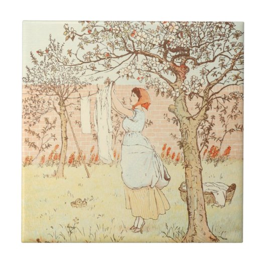  hangende wasruimte Decor Tegeltje (Voorkant)