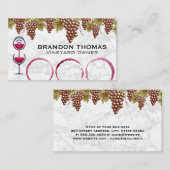 Hangende wijn druiven | Marmer | Wijnvlekken Visitekaartje (Voorkant / Achterkant)