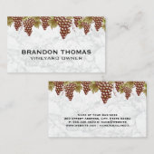 hangende wijndruiven | Marmeren achtergrond Visitekaartje (Voorkant / Achterkant)