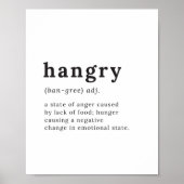 Hanger - Definitie Miks Angry/Hungry, Kitchen Art Poster (Voorkant)