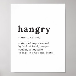 Hanger - Definitie Miks Angry/Hungry, Kitchen Art Poster