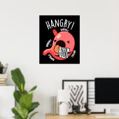 Hanger Funny Maag Pun Donker BG Poster (Thuiskantoor)