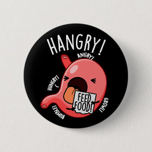 Hanger Funny Maag Pun Donker BG Ronde Button 5,7 Cm