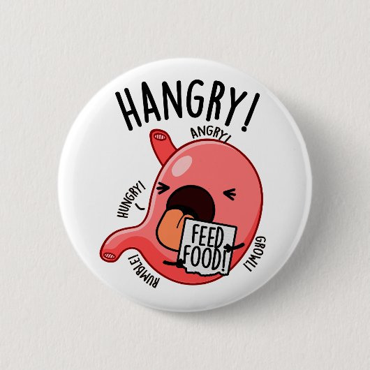 Hanger Funny Maag Pun Ronde Button 5,7 Cm (Voorkant)