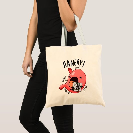 Hanger Funny Maag Pun Tote Bag (Voorkant (product))