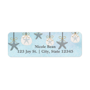 Hanger Zeester & Zanddollar Strand Adreslabel Etiket