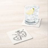 Hangerig Sieraad Trouw Monogram Kartonnen Onderzetters (Insitu)