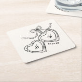 Hangerig Sieraad Trouw Monogram Kartonnen Onderzetters (Schuin)