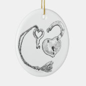 Hangerivormig slot en sleutel ornament (Rechts)
