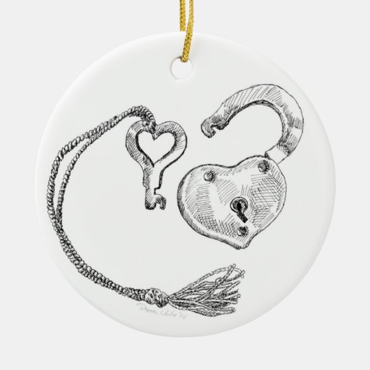 Hangerivormig slot en sleutel ornament (Voorkant)