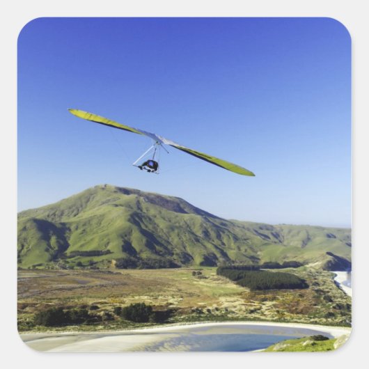 Hangglider, Otago schiereiland, bij Dunedin, Vierkante Sticker (Voorkant)