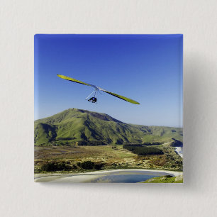 Hangglider, Otago schiereiland, nabij Dunedin, Vierkante Button 5,1 Cm