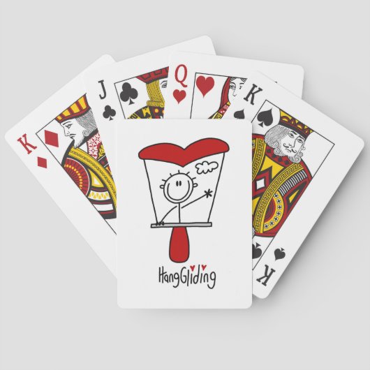 Hanggliding Stickfiguur Pokerkaarten (Achterkant)