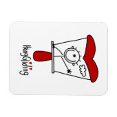 Hangglidingen Stickfiguur Magneet (Horizontaal)
