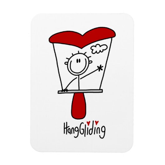 Hangglidingen Stickfiguur Magneet (Verticaal)