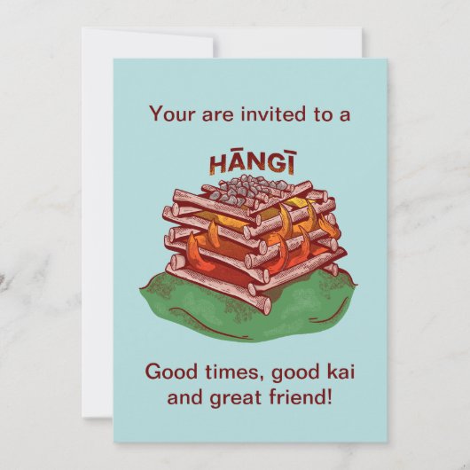 Hangi Maori Koken Voedsel Kai Kaart (Voorkant)