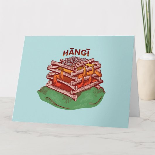 Hangi Maori Koken Voedsel Kai Kaart (Voorkant)