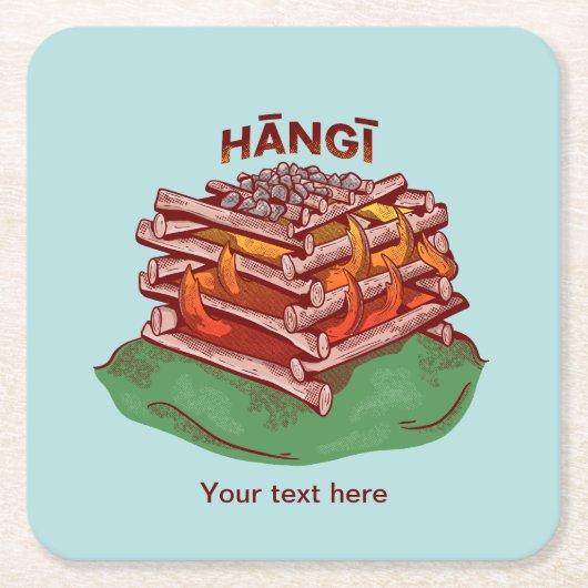 Hangi Maori Koken Voedsel Kai Kartonnen Onderzetters (Voorkant)