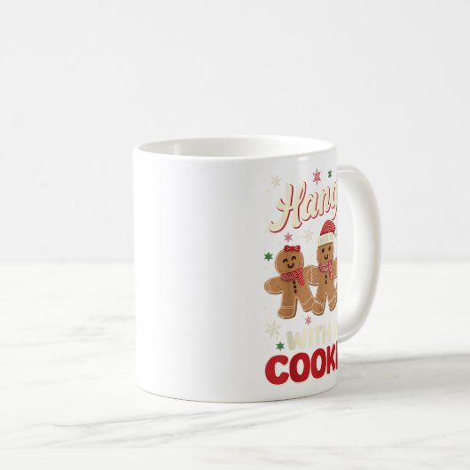 Hangin Met Mijn Cookies Gingerbread Man Xmas Teach Koffiemok (Voorkant rechts)