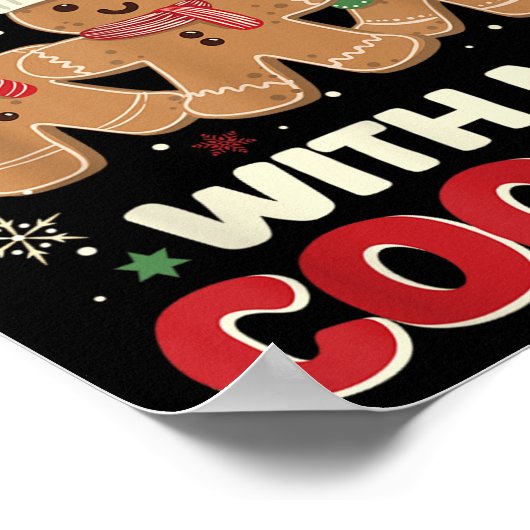 Hangin Met Mijn Cookies Gingerbread Man Xmas Teach Poster (Hoek)