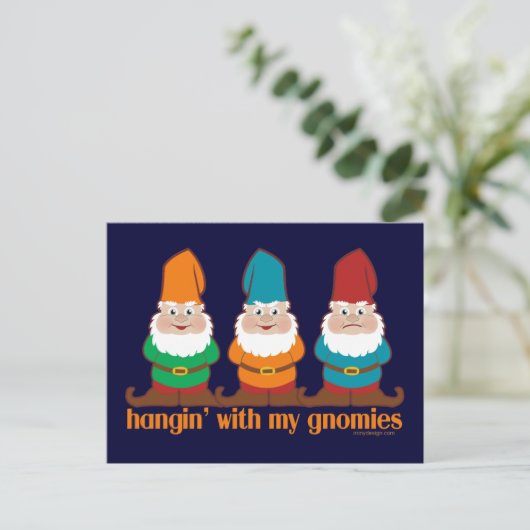 Hangin met mijn gnomen briefkaart (Staand voorkant)