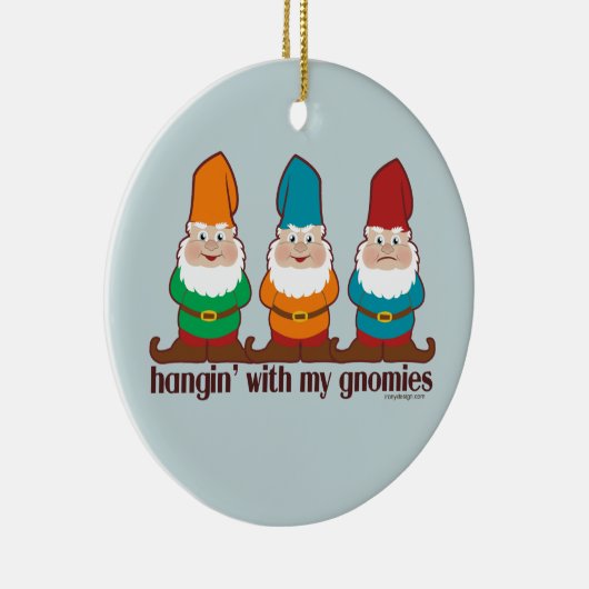 Hangin met mijn gnomen keramisch ornament (Rechts)