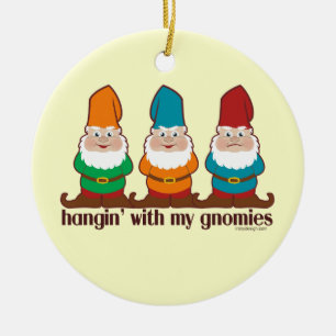 Hangin met mijn gnomen keramisch ornament