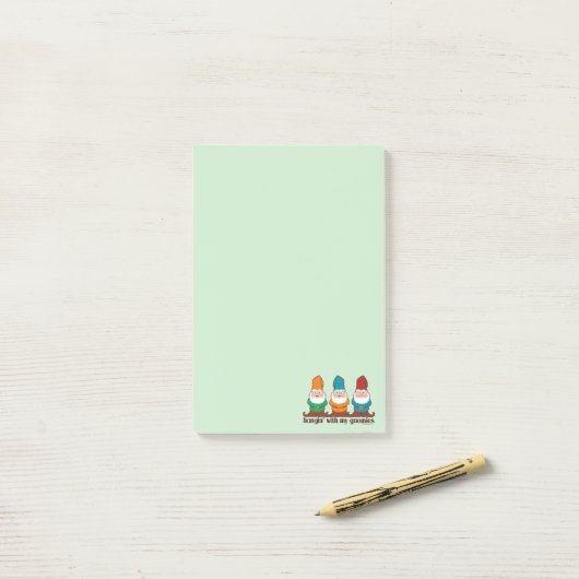 Hangin met mijn gnomen post-it® notes (Op bureau)