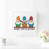 Hangin met mijn gnomen vierkante klok (Huis)