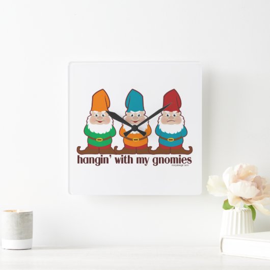 Hangin met mijn gnomen vierkante klok (Huis)