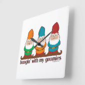 Hangin met mijn gnomen vierkante klok (Hoek)