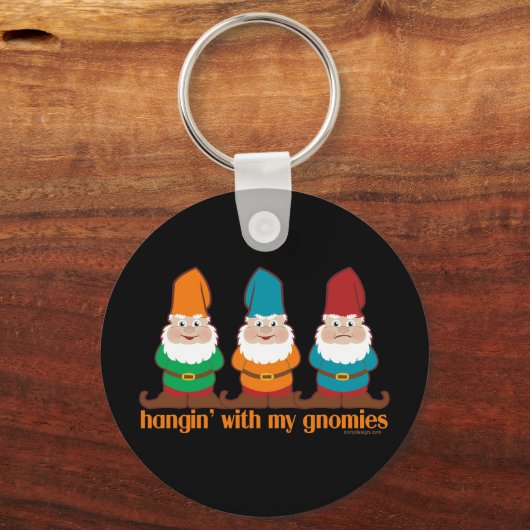 Hangin met mijn gnomen zwart sleutelhanger (Voorkant)