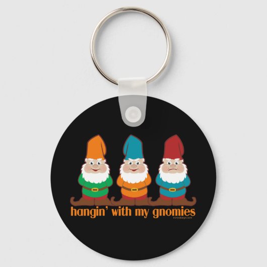 Hangin met mijn gnomen zwart sleutelhanger (Achterkant)