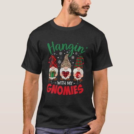 Hangin met mijn Gnomie Leopard-vrouw kerstmis T-shirt (Voorkant)