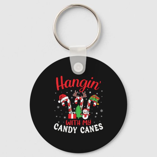 Hangin met mijn kerstsnoep Canes Crew Lovers T Sleutelhanger (Voorkant)