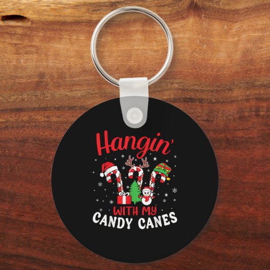 Hangin met mijn kerstsnoep Canes Crew Lovers T Sleutelhanger (Voorkant)