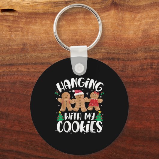 Hangin met mijn koekjes ontbijtkoek kerstmis voor  sleutelhanger (Voorkant)