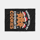 Hangin My Kindergarten Cookie Xmas Tee Uni-adults, Fleece Deken (Voorkant (Horizontaal))