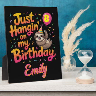 Hangin' on My Birthday Sloth Unisex Fotoplaat