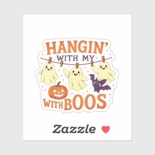 Hangin' With My Boos, Schattigee hangende spoken o Sticker (Vel)