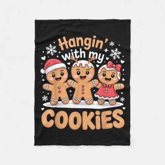 Hangin With My Cookies Christmas Gingerbread Xmas Fleece Deken (Voorkant)