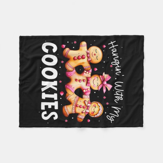 Hangin With My Cookies Gingerbread Women Christmas Fleece Deken (Voorkant (Horizontaal))
