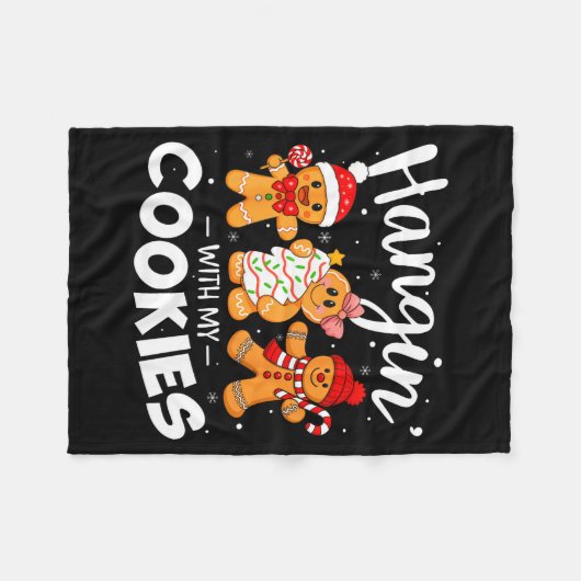 Hangin With My Cookies Gingerbread Women Christmas Fleece Deken (Voorkant (Horizontaal))